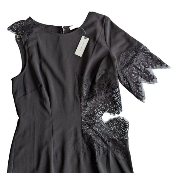Anthropologie Asymmetrical Lace Maxi Slip Dress XS NWT | Modern Romantic Goth - Picture 9 of 15